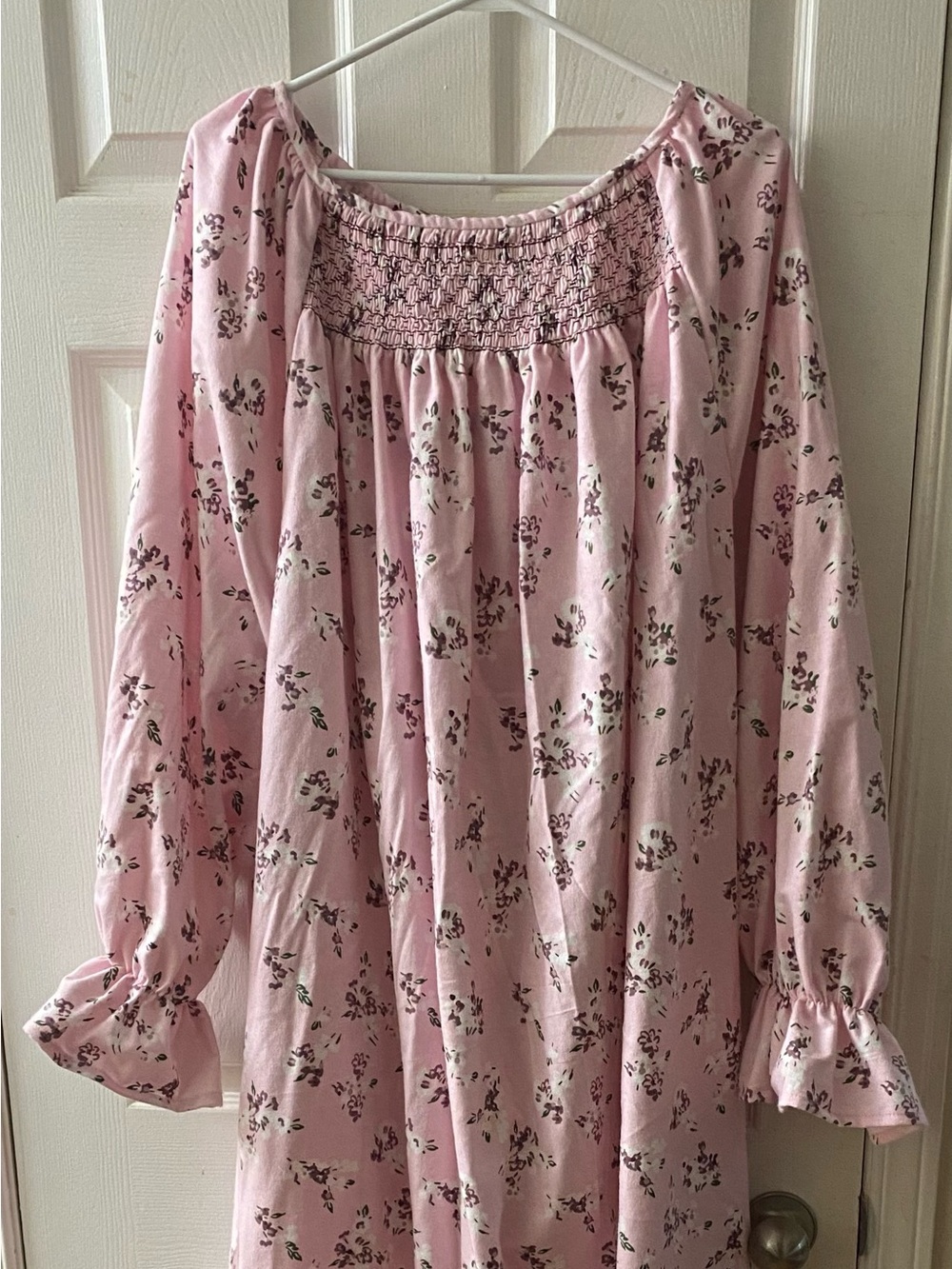 Smocked Flannel Nightgown
